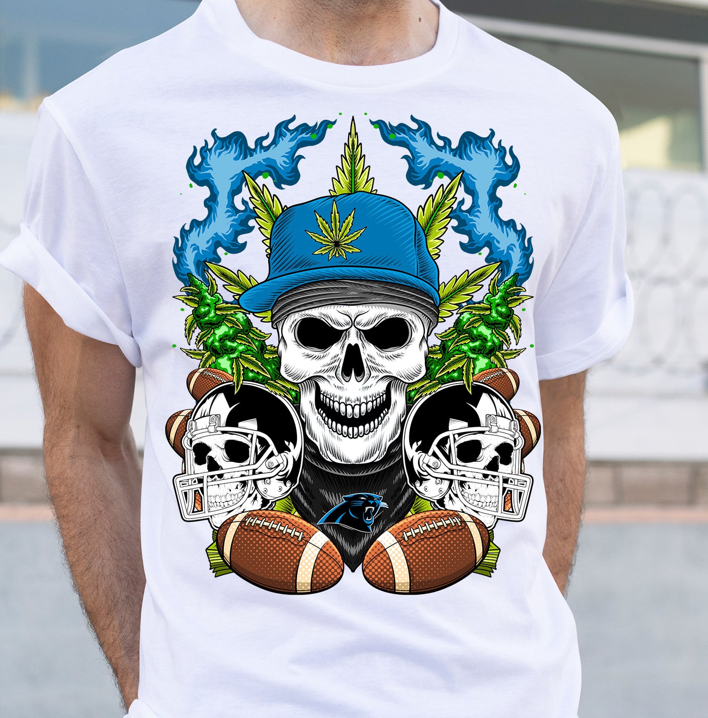 Football Cannabis Skull PNG