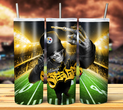 NFL Skeleton 20oz Stainless Steel Tumbler with Lid and Straw