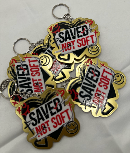 Saved Not Soft Keychain