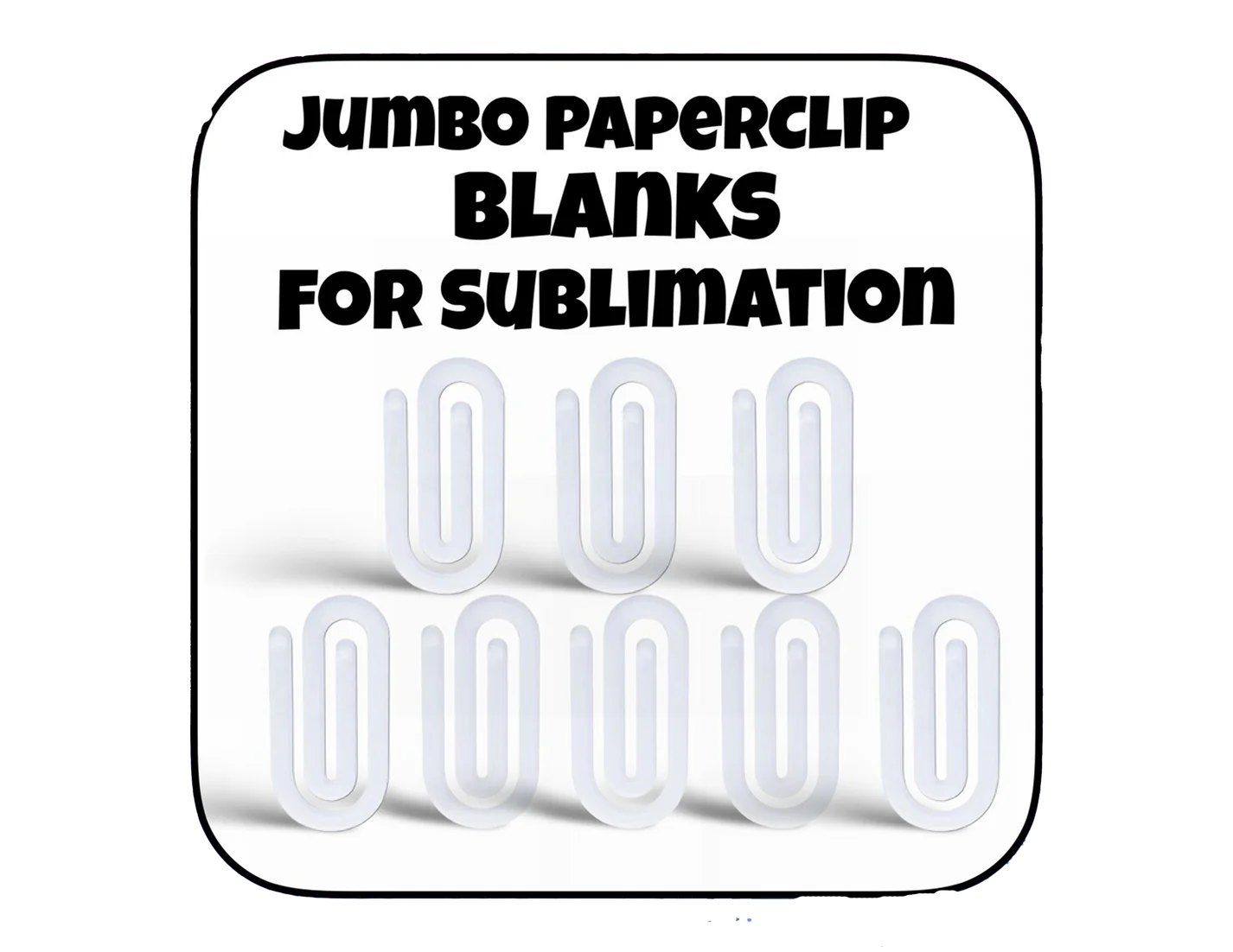 Jumbo Paperclip Bookmark Sublimation Acrylic Blank