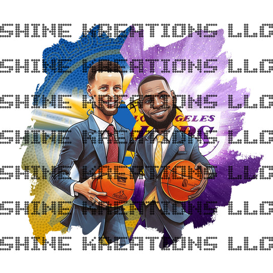 Steph Curry and Lebron James PNG