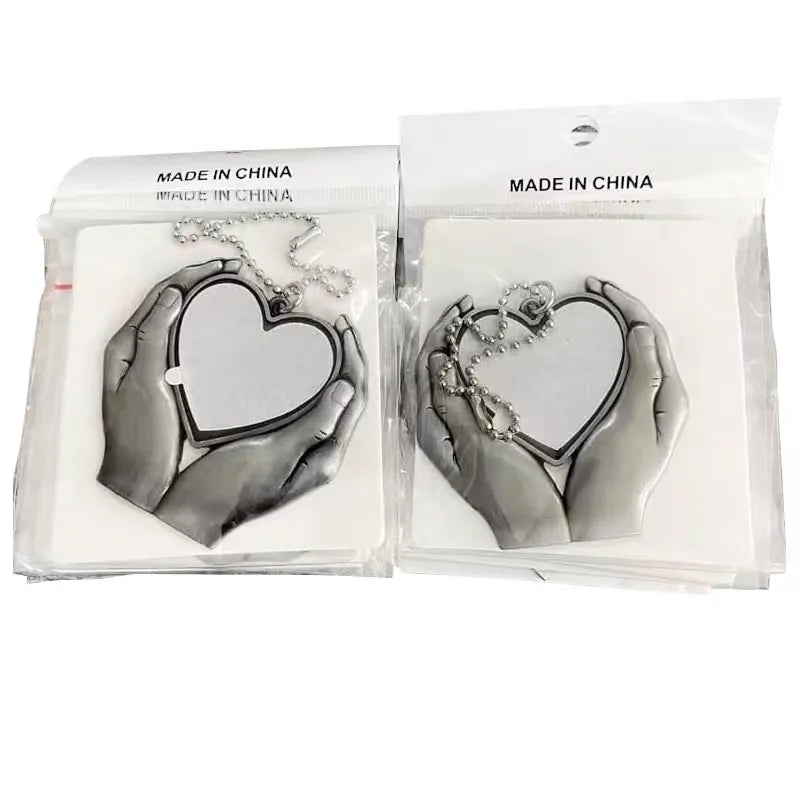 Metal Hand Grip heart shape sublimation blanks jewelry Pendants